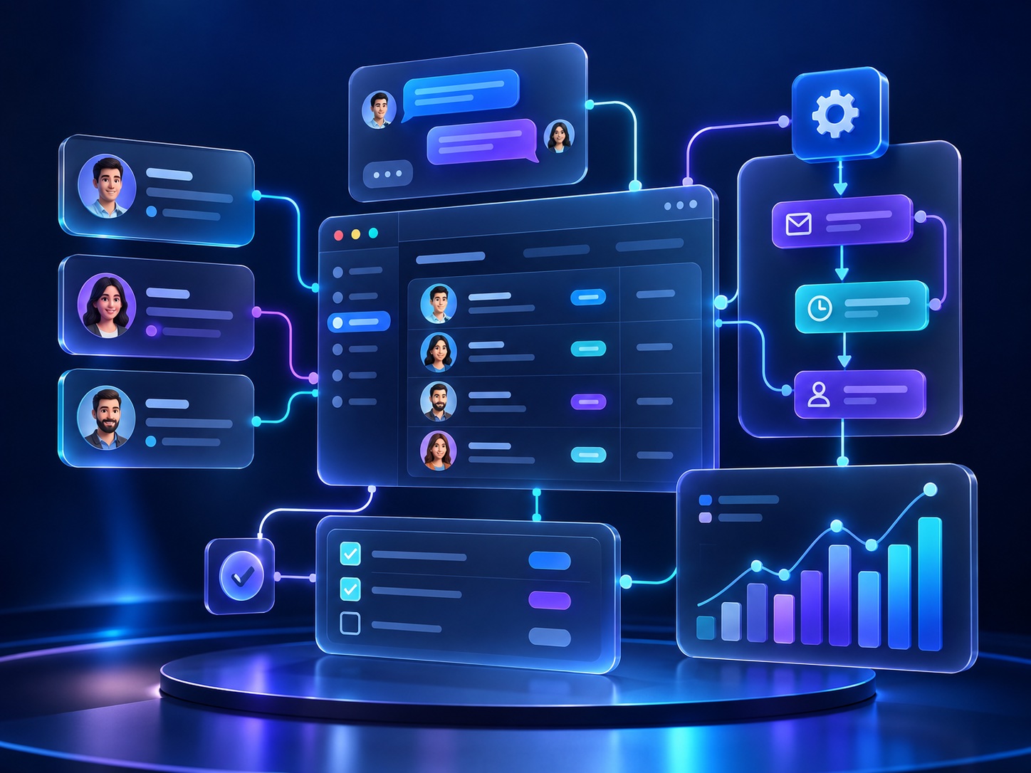 تصور بصري لنظام CRM وأتمتة عمليات التواصل
